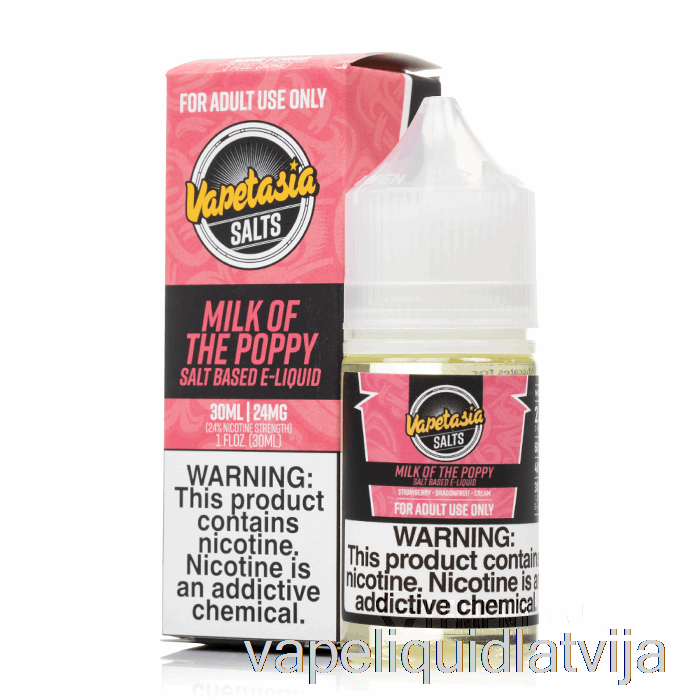 Magoņu Piens - Vapetāzijas Sāļi - 30ml 12mg Vape šķidrums